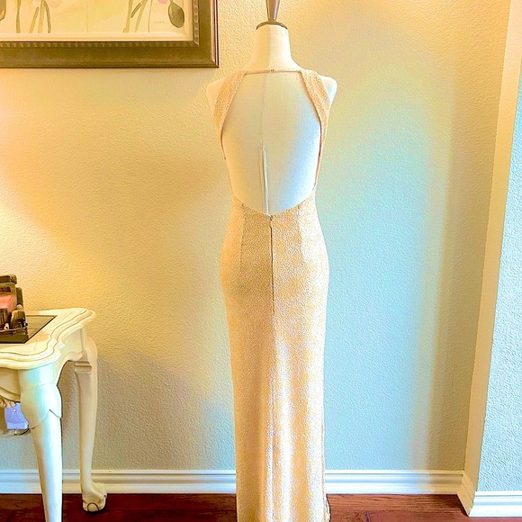 Cache beaded peach tone embellished shine evening dress - Picture 4 of 9